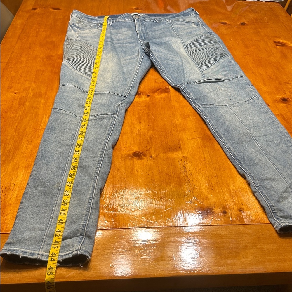 Vintage Pacsun Y2K Hip Hop Stacked Skinny Jeans Men's W36 L32 Blue Denim USA - Picture 4 of 10
